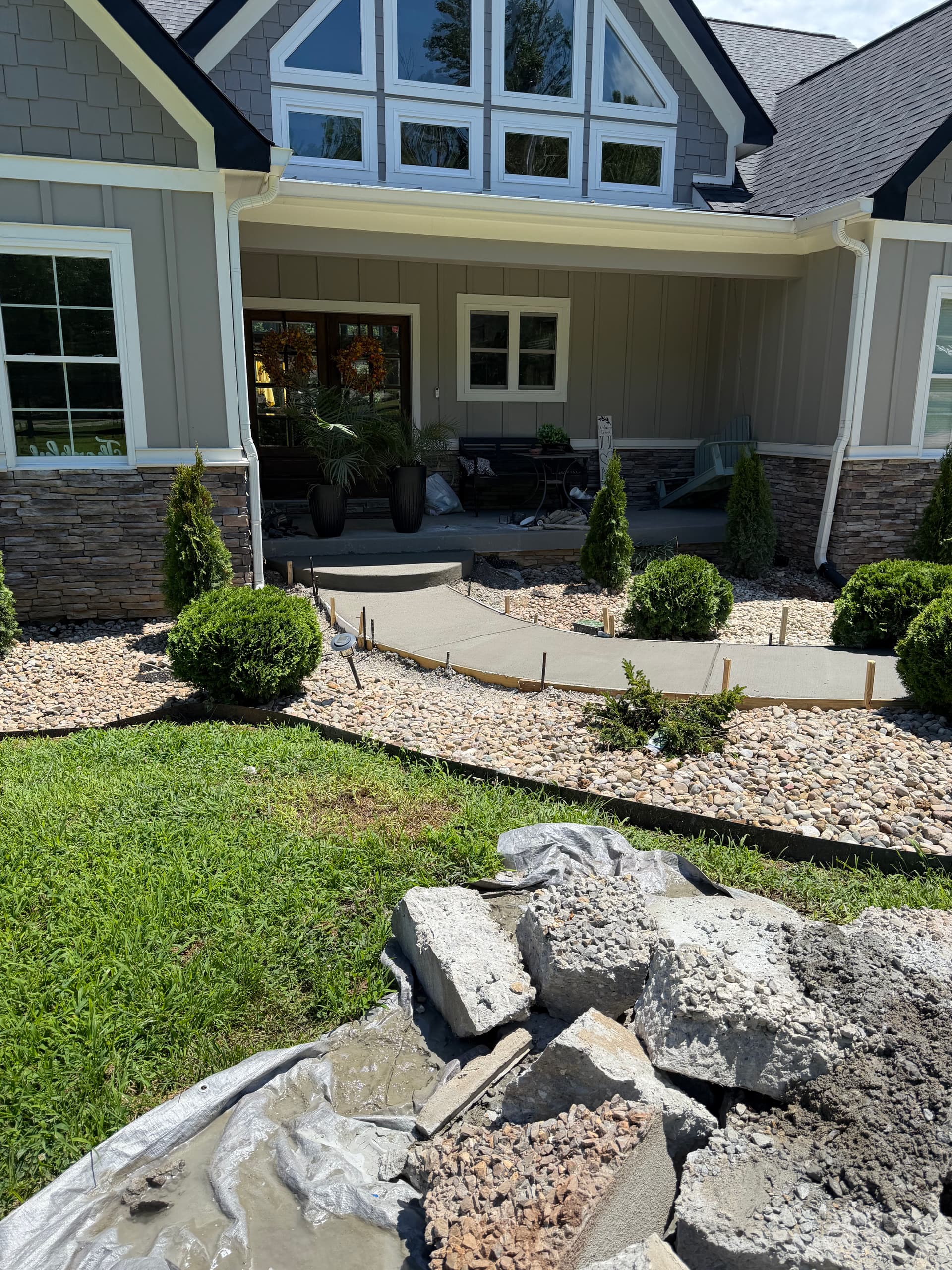 Gallery photos for Concrete Walkway and Drainage Fix in Fairview TN: Image #1