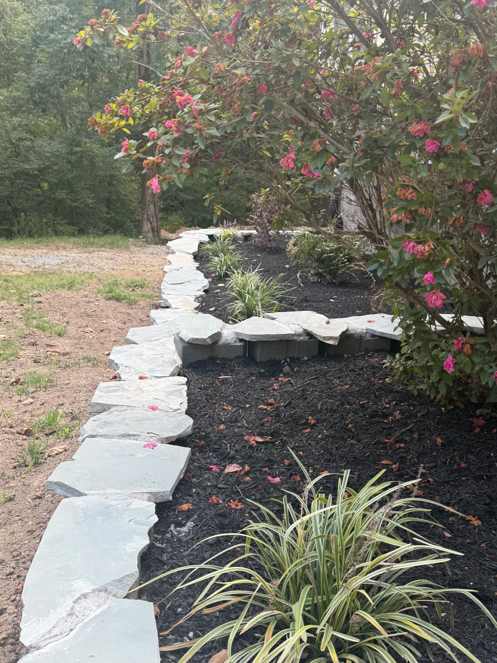 Gallery photos for Retaining Wall Features and Landscaping at a Contractor's Personal Home: Image #2